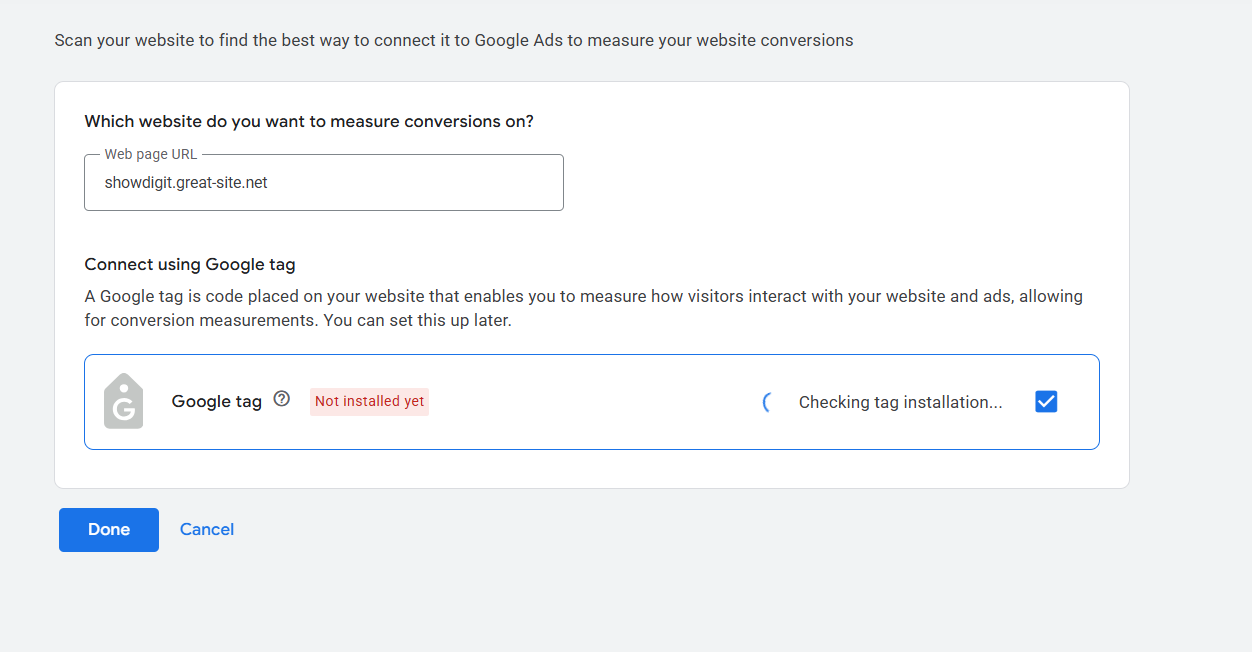 Google Ads Conversion Setup Screenshot 13